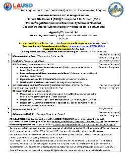 SSC Overview & Parent Election Agenda